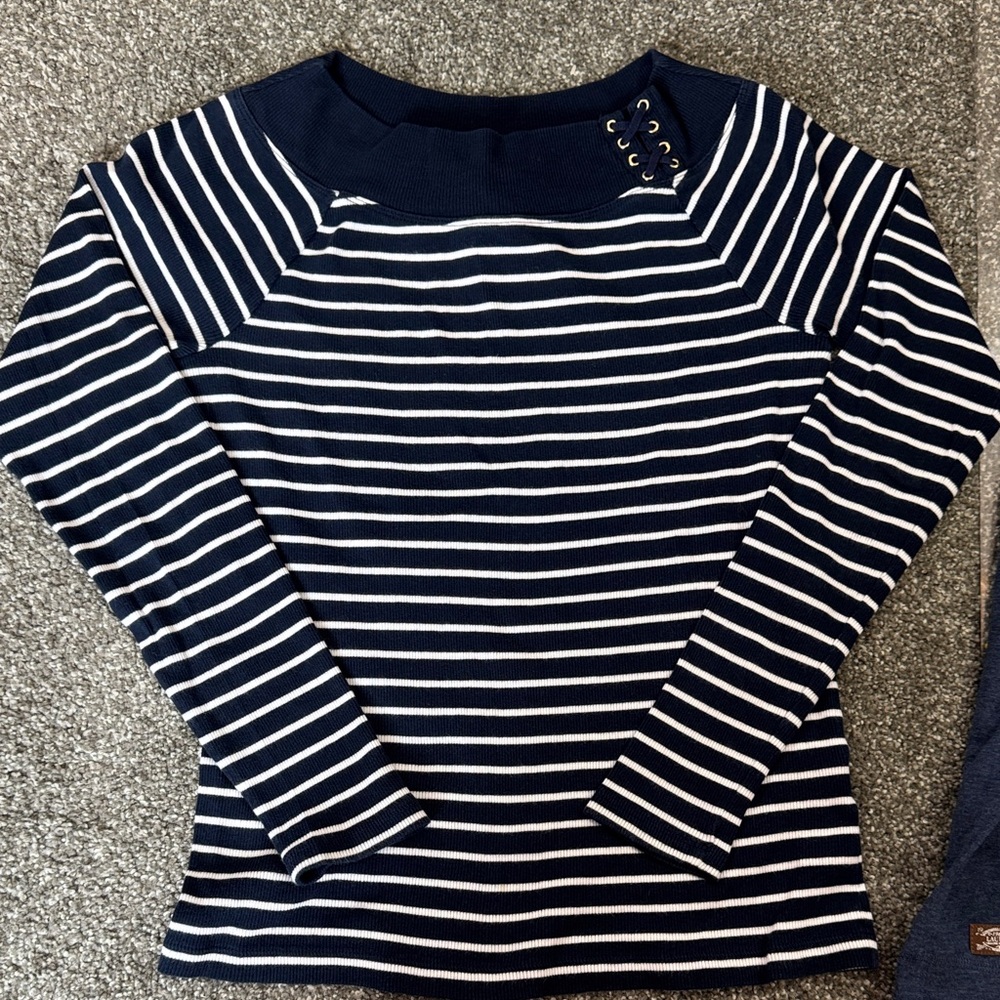 Lauren Ralph Lauren Navy Striped and Blue Tops size M and size S - Picture 5 of 14
